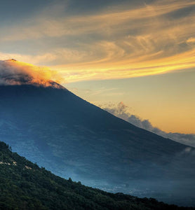 guatemala volcano at sunset