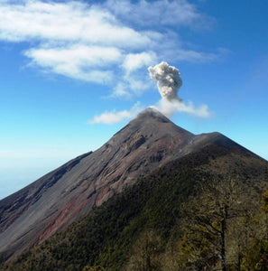 guatemala antigua sits in shadow of Volcán de Fuego
